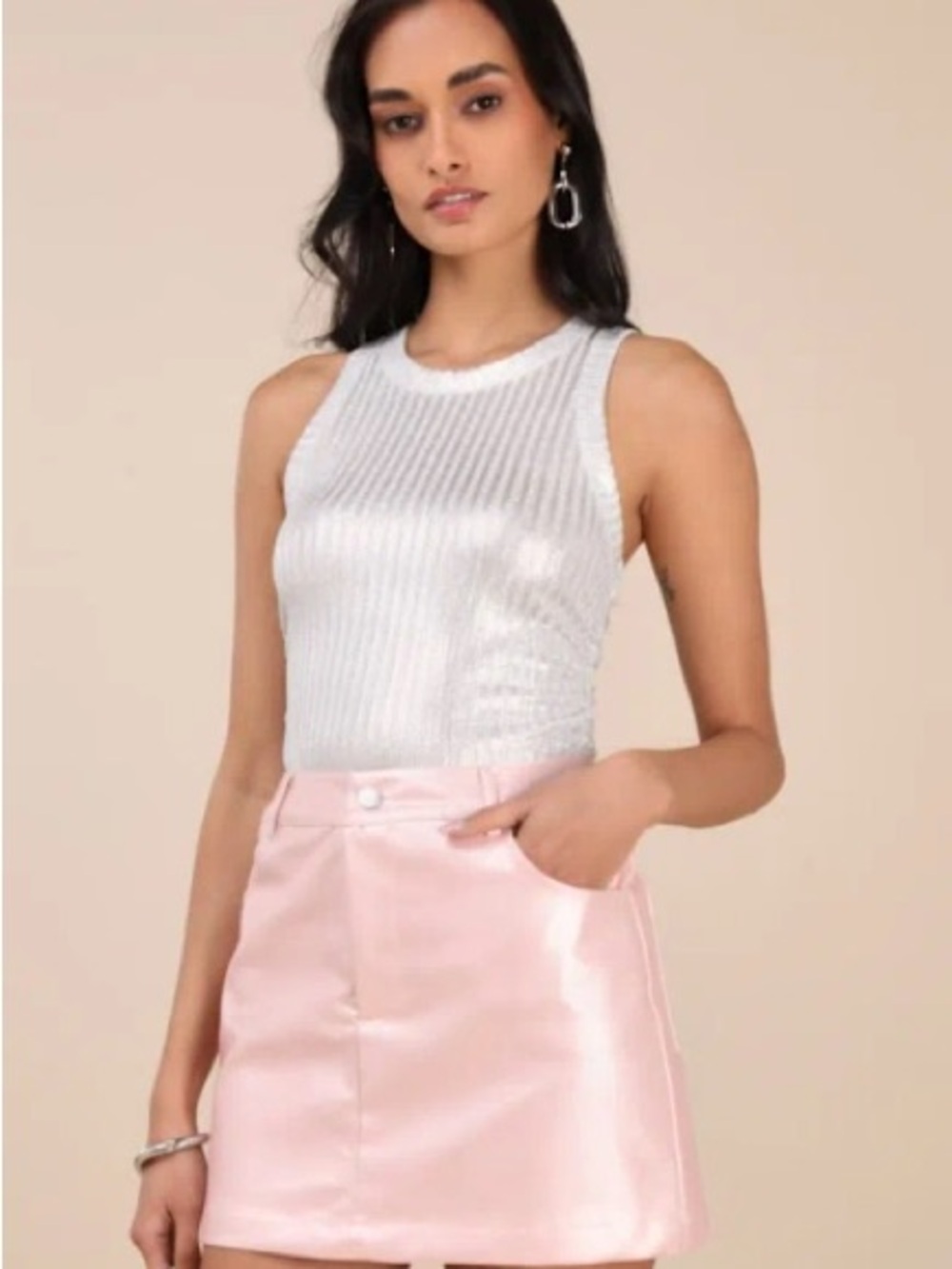 Pink midi skirt